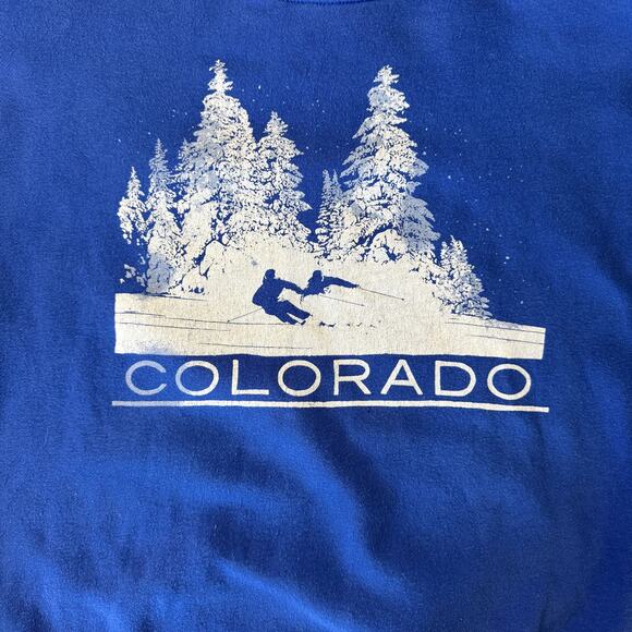 Vintage-inspired Colorado Blue Women's Oversized Sweatshirt Size XS - Picture 2 of 5